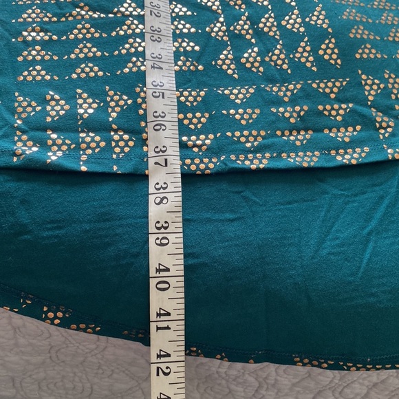 LuLaRoe Elegant Forest Green and Rose Gold Carly Dress - Picture 6 of 11